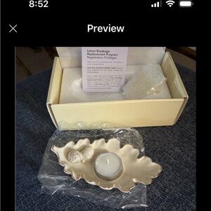 ❤️$$10 NWT MOVING SALE ❤️❤️NWT Lenox  Ivory Leaf Candle Holder Set, Expires soon